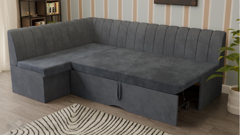 Кухненски ъгъл Кариби с посока сив - изглед 4 - МебелМаг Кухненски ъгъл Кариби с посока сив - изглед 4