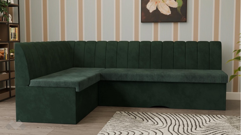 Кухненски ъгъл Кариби с посока зелен - изглед 2 - МебелМаг Кухненски ъгъл Кариби с посока зелен - изглед 2