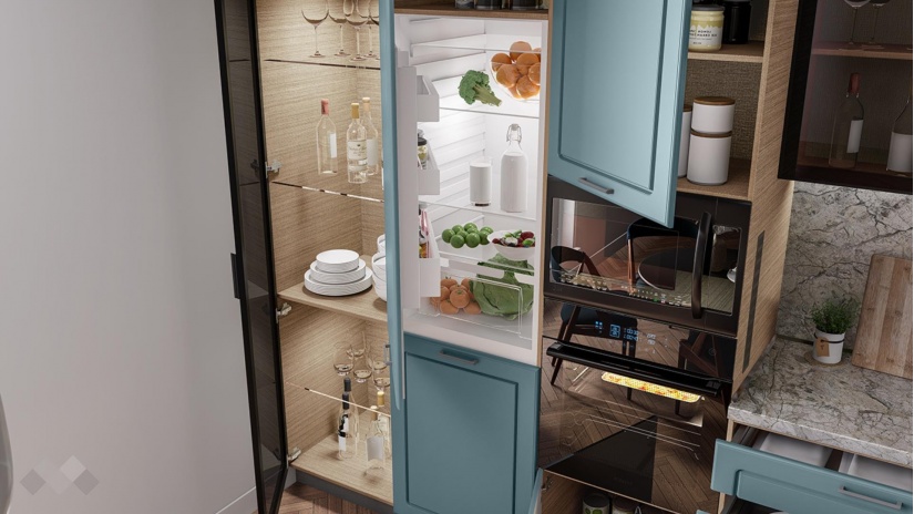 Кухня Дана ъглови деним мат с мока - изглед 3