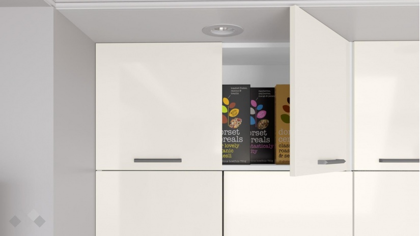 Кухня Зева прави цимент мат с крийм гланц и бяло гладко - изглед 5 - МебелМаг Кухня Зева прави цимент мат с крийм гланц и бяло гладко - изглед 5