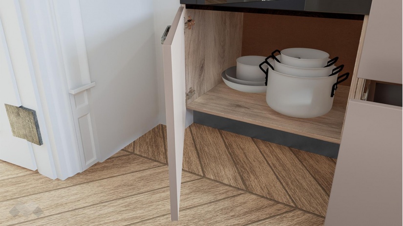 Кухня Бали прави капучино мат с карбон мат и сонома арвен - изглед 8