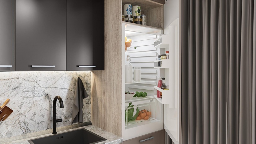 Кухня Бали прави капучино мат с карбон мат и сонома арвен - изглед 9