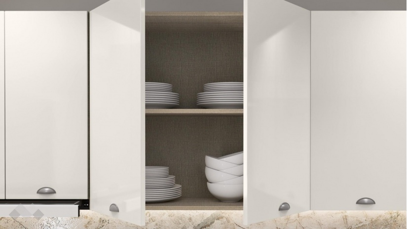 Кухня Исма прави деним мат с крийм гланц и мока - изглед 4