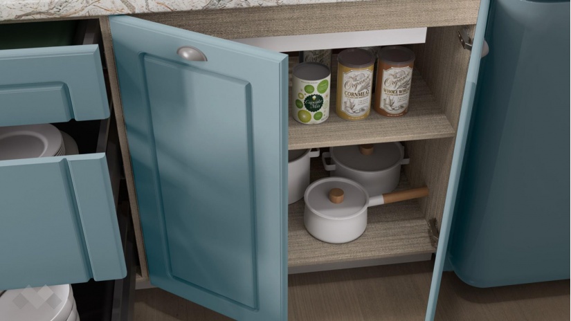 Кухня Исма прави деним мат с крийм гланц и мока - изглед 6