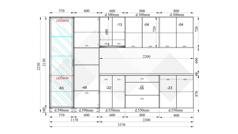 Кухня Исма прави деним мат с крийм гланц и мока - изглед 7