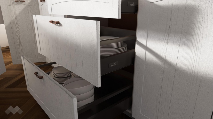 Кухня Кали с остров бял фладер с бяло гладко - изглед 6 - МебелМаг Кухня Кали с остров бял фладер с бяло гладко - изглед 6