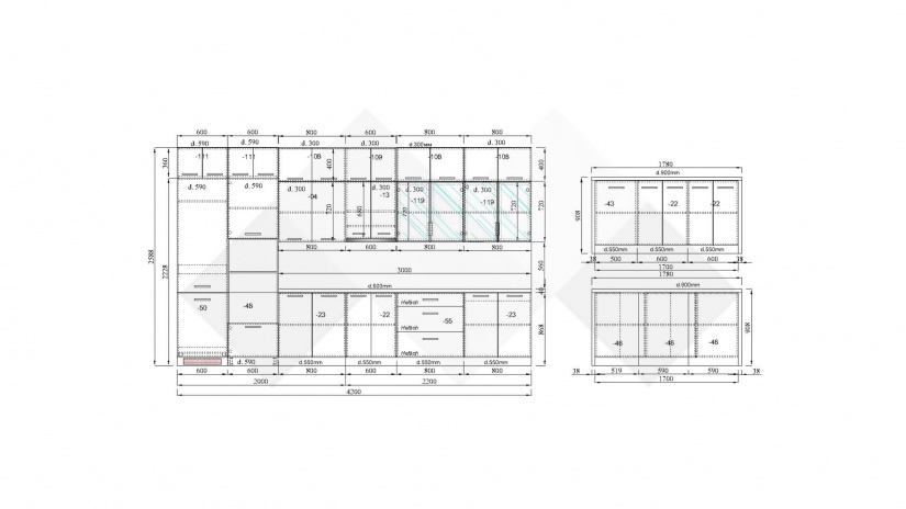 Кухня Овара с остров деним мат с бяло гладко - изглед 10 - МебелМаг Кухня Овара с остров деним мат с бяло гладко - изглед 10