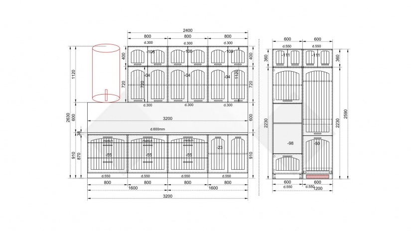 Кухня Сана бял фладер с бяло гладко - изглед 9