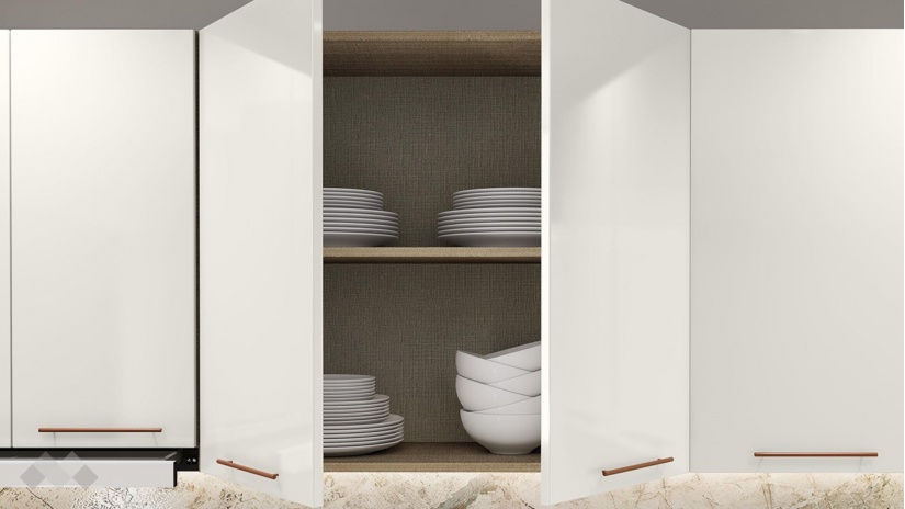 Кухня Сава олив мат с крийм гланц и мока - изглед 3