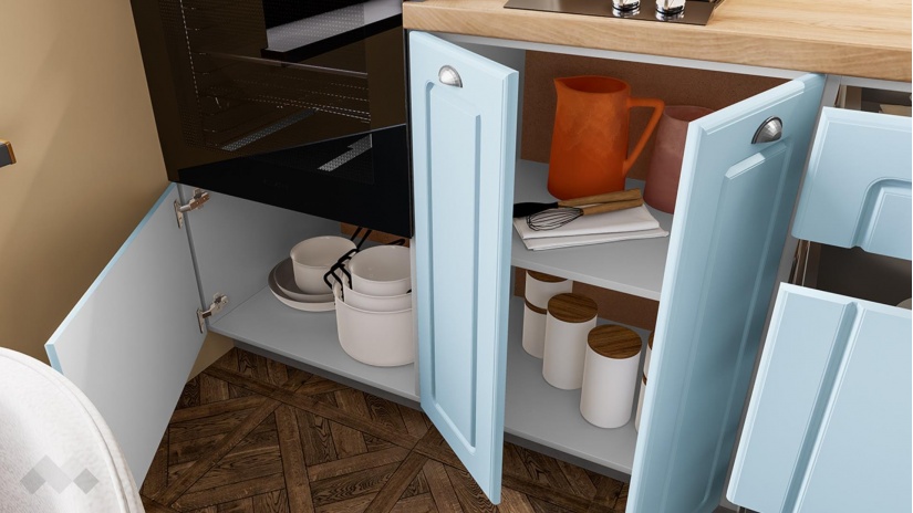 Кухня Зана прави деним мат с бяло гладко - изглед 3