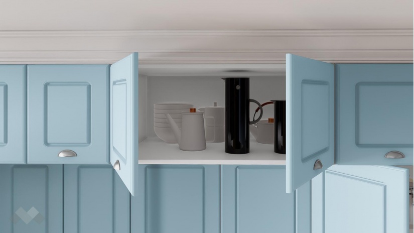 Кухня Зана прави деним мат с бяло гладко - изглед 6