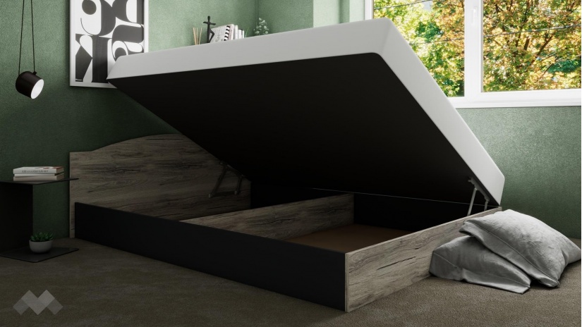 Легло 144/190 Спирит с включен матрак Бонел 144/190 малта с антрацит - изглед 4 - МебелМаг Легло 144/190 Спирит с включен матрак Бонел 144/190 малта с антрацит - изглед 4