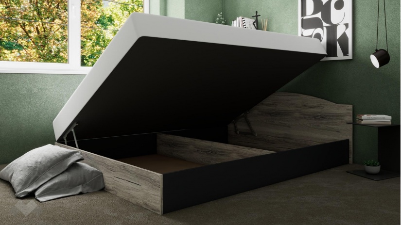 Легло 144/190 Спирит с включен матрак Бонел 144/190 малта с антрацит - изглед 3 - МебелМаг Легло 144/190 Спирит с включен матрак Бонел 144/190 малта с антрацит - изглед 3