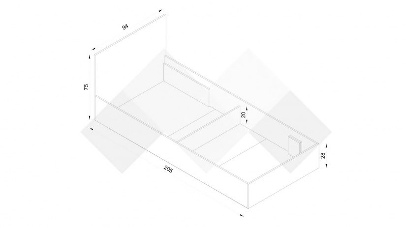 Легло 90/200 Адам с включен матрак Бонел 90/200 дъб крафт бял - изглед 2 - МебелМаг Легло 90/200 Адам с включен матрак Бонел 90/200 дъб крафт бял - изглед 2