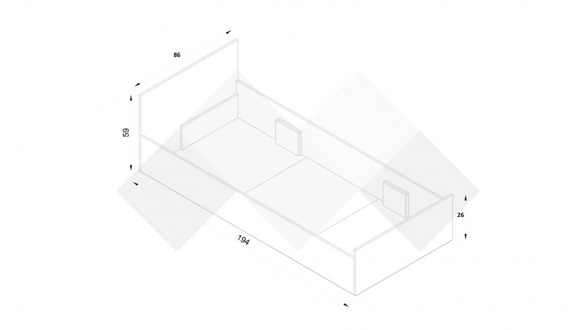 Легло 82/190 Арго с включен матрак Бонел 82/190 бял фладер - изглед 3 - МебелМаг Легло 82/190 Арго с включен матрак Бонел 82/190 бял фладер - изглед 3