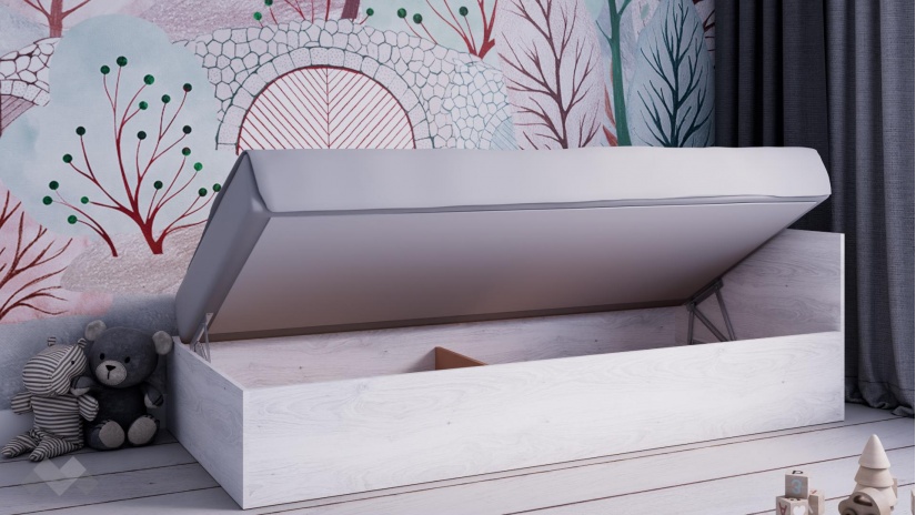 Легло 82/190 Арго с включен матрак Бонел 82/190 бял фладер - изглед 2 - МебелМаг Легло 82/190 Арго с включен матрак Бонел 82/190 бял фладер - изглед 2