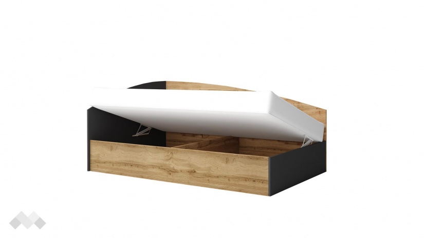 Легло 120/190 Борей с включен матрак Бонел 120/190 дъб вотан светъл с антрацит - изглед 2 - МебелМаг Легло 120/190 Борей с включен матрак Бонел 120/190 дъб вотан светъл с антрацит - изглед 2