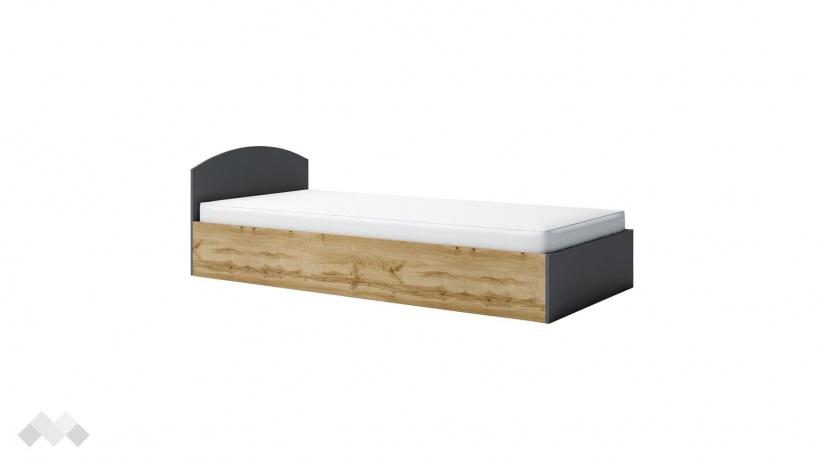 Легло 90/200 Галати с включен матрак Бонел 90/200 дъб вотан светъл с антрацит - изглед 1 - МебелМаг Легло 90/200 Галати с включен матрак Бонел 90/200 дъб вотан светъл с антрацит - изглед 1