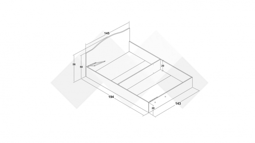 Легло 144/190 Леонард с включен матрак Бонел 144/190 артизан с бяло - изглед 5 - МебелМаг Легло 144/190 Леонард с включен матрак Бонел 144/190 артизан с бяло - изглед 5