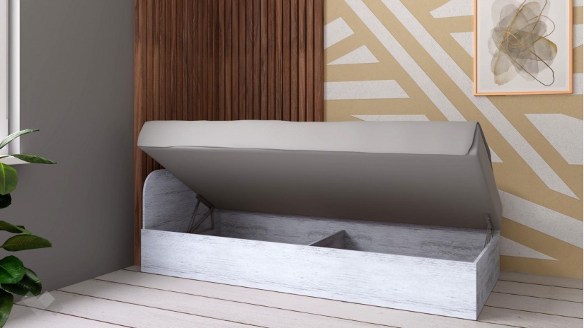 Ъглово легло 82/190 №1 с включен матрак Бонел 82/190 дъб антик - изглед 2 - МебелМаг Ъглово легло 82/190 №1 с включен матрак Бонел 82/190 дъб антик - изглед 2