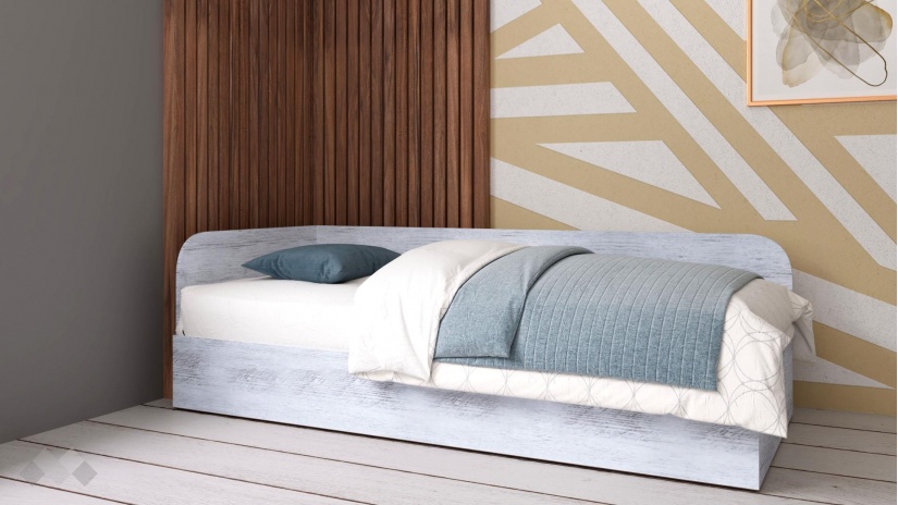 Ъглово легло 82/190 №1 с включен матрак Бонел 82/190 дъб антик - изглед 1 - МебелМаг Ъглово легло 82/190 №1 с включен матрак Бонел 82/190 дъб антик - изглед 1