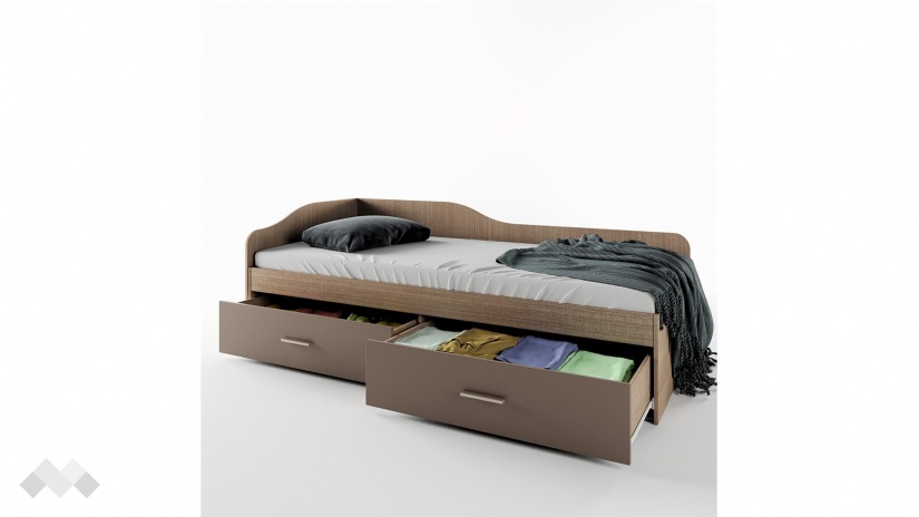Легло с чекмеджета 90/200 Плуто мока с лате - изглед 2