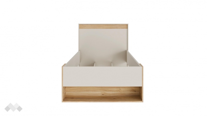 Легло с чекмеджета 90/200 Векслин пясък с дъб маувела - изглед 3