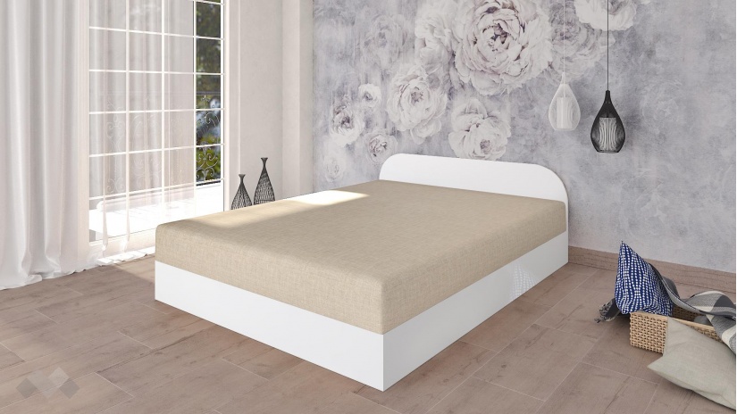 Легло 144/190 Шайн с включен матрак Бонел 144/190 бял гланц - изглед 1 - МебелМаг Легло 144/190 Шайн с включен матрак Бонел 144/190 бял гланц - изглед 1