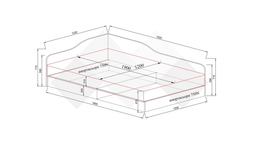 Легло 120/190 Скай с включен матрак Бонел 120/190 нардо сив - изглед 4 - МебелМаг Легло 120/190 Скай с включен матрак Бонел 120/190 нардо сив - изглед 4