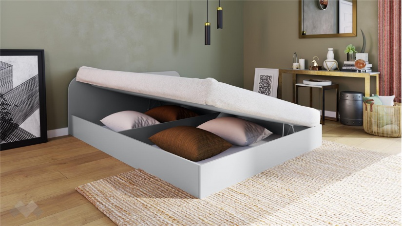 Легло 144/190 Скай с включен матрак Бонел 144/190 нардо сив - изглед 2 - МебелМаг Легло 144/190 Скай с включен матрак Бонел 144/190 нардо сив - изглед 2