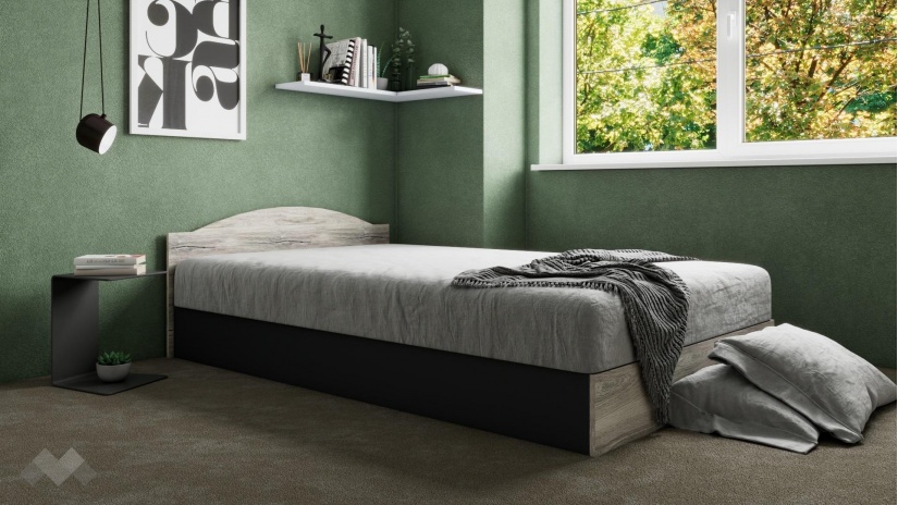 Легло 120/190 Спирит с включен матрак Бонел 120/190 малта с антрацит - изглед 4 - МебелМаг Легло 120/190 Спирит с включен матрак Бонел 120/190 малта с антрацит - изглед 4