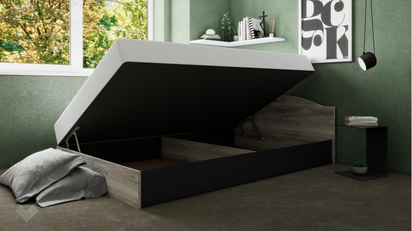 Легло 120/190 Спирит с включен матрак Бонел 120/190 малта с антрацит - изглед 2 - МебелМаг Легло 120/190 Спирит с включен матрак Бонел 120/190 малта с антрацит - изглед 2