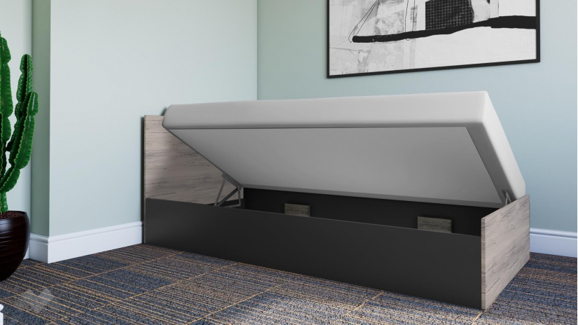 Легло 90/200 Спирит с включен матрак Бонел 90/200 малта с антрацит - изглед 2 - МебелМаг Легло 90/200 Спирит с включен матрак Бонел 90/200 малта с антрацит - изглед 2