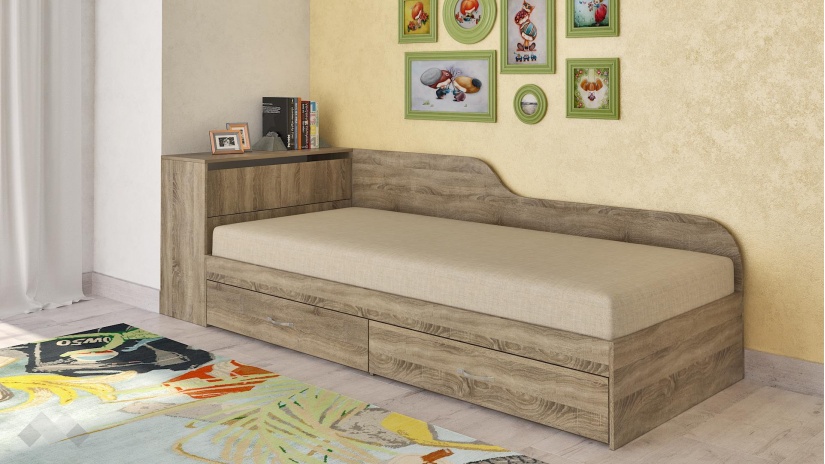 Мини приста с ракла 82/190 Сонома тъмна сонома - изглед 1 - МебелМаг Мини приста с ракла 82/190 Сонома тъмна сонома - изглед 1