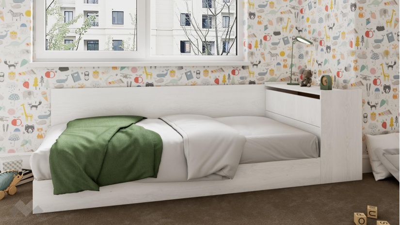 Мини приста с ракла 82/190 Арго с включен матрак Бонел 82/190 бял фладер - изглед 1 - МебелМаг Мини приста с ракла 82/190 Арго с включен матрак Бонел 82/190 бял фладер - изглед 1