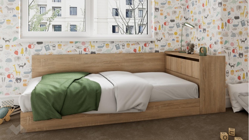 Мини приста с ракла 82/190 Арго с включен матрак Бонел 82/190 дъб сонома - изглед 1 - МебелМаг Мини приста с ракла 82/190 Арго с включен матрак Бонел 82/190 дъб сонома - изглед 1