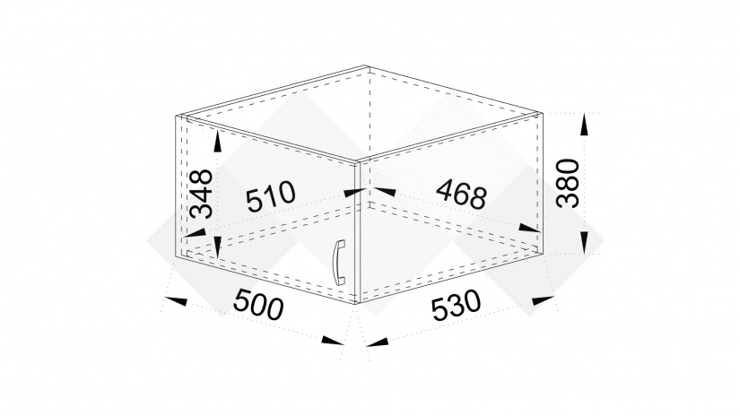 Надстройка за еднокрилен гардероб Сикрет лате - изглед 3