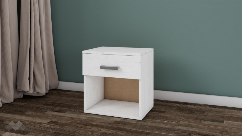 Нощен шкаф Арго бял фладер - изглед 1