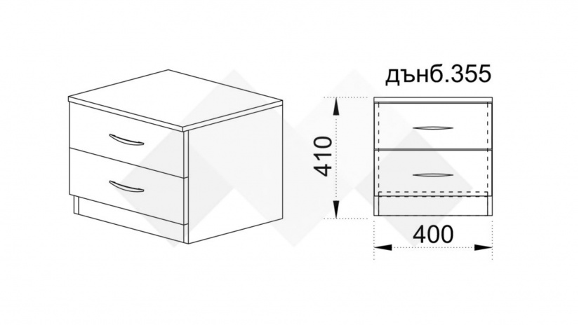 Нощен шкаф Диди тъмна сонома - изглед 2 - МебелМаг Нощен шкаф Диди тъмна сонома - изглед 2