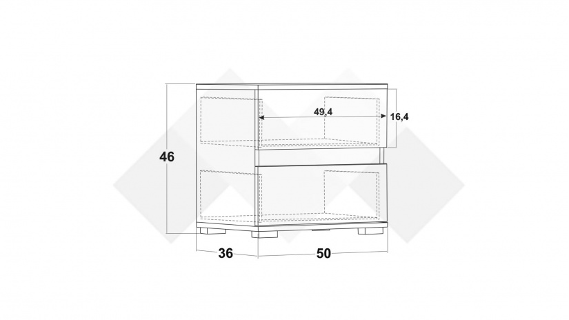 Нощно шкафче Латте тъмен норвежки бор - изглед 4