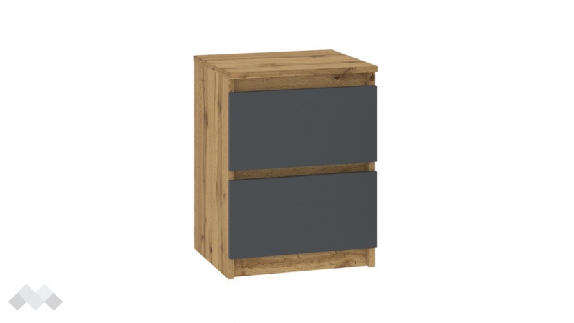 Нощен шкаф Никола златен дъб с антрацит - изглед 2