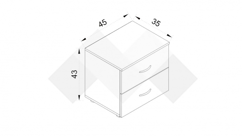 Нощен шкаф Оптима малта с антрацит - изглед 2