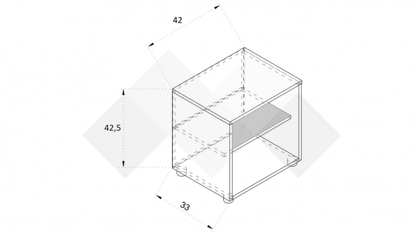 Нощен шкаф Селтик келтски дъб със светло сиво - изглед 2 - МебелМаг Нощен шкаф Селтик келтски дъб със светло сиво - изглед 2