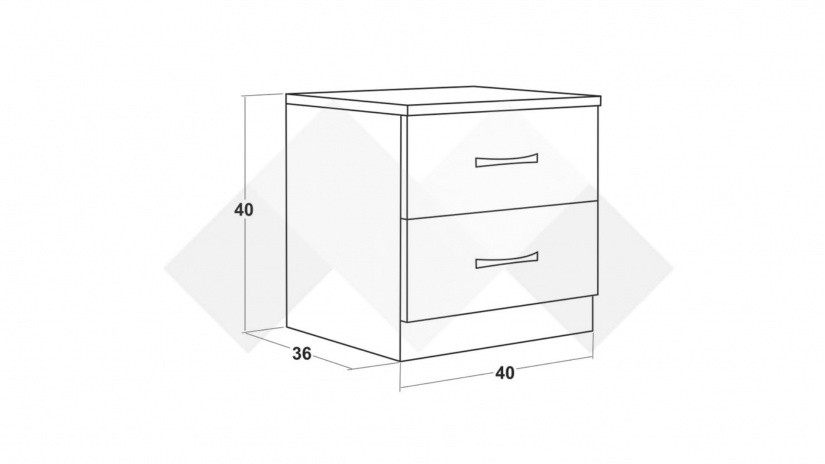 Нощен шкаф Галати дъб вотан светъл с антрацит - изглед 2