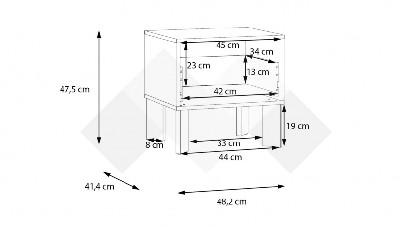 Нощно шкафче Тахо пясък - изглед 7
