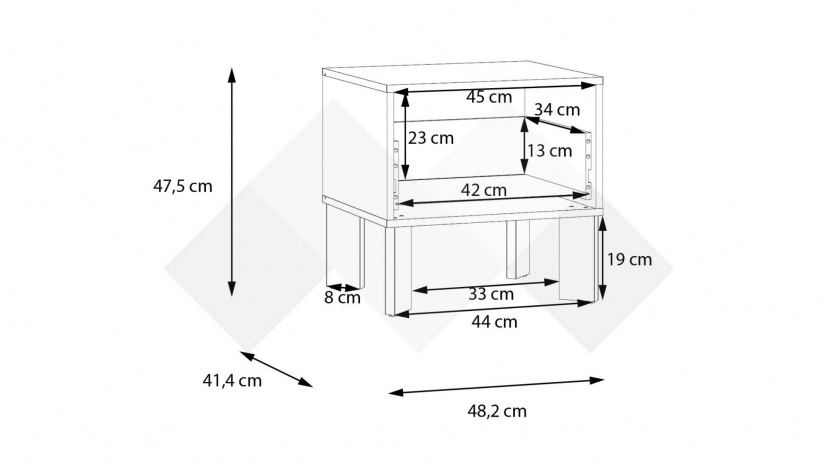 Нощно шкафче Тахо теракота - изглед 7 - МебелМаг Нощно шкафче Тахо теракота - изглед 7