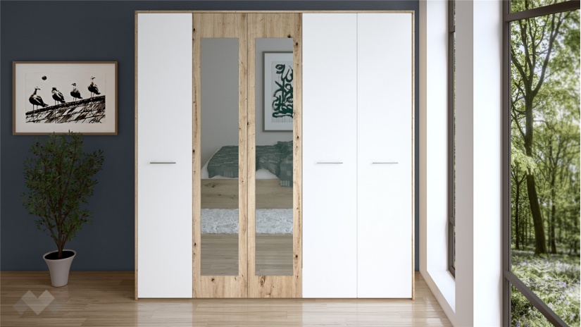 Гардероб Вангард петкрилни артизан с бяло - изглед 1