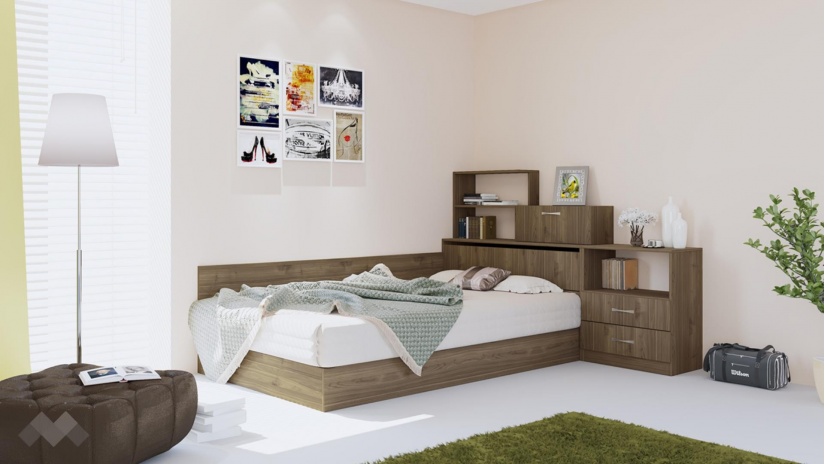 Приста с ракла 120/190 Дарси орех адмирал - изглед 1 - МебелМаг Приста с ракла 120/190 Дарси орех адмирал - изглед 1