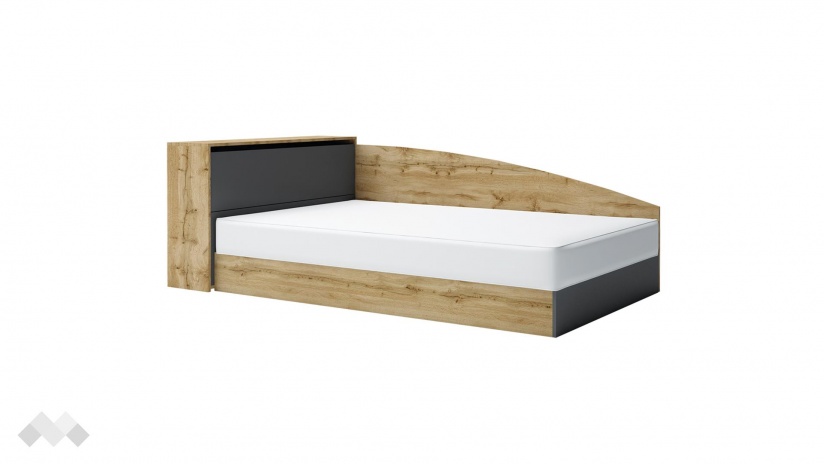 Приста с ракла 120/190 Галати с включен матрак Бонел 120/190 дъб вотан светъл с антрацит - изглед 1 - МебелМаг Приста с ракла 120/190 Галати с включен матрак Бонел 120/190 дъб вотан светъл с антрацит - изглед 1
