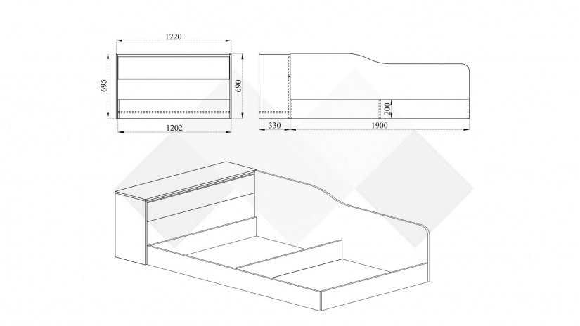 Приста с ракла 120/190 Кристи мока с лате - изглед 5